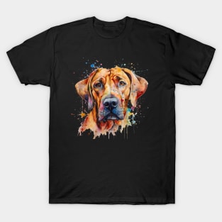 Rhodesian Ridgeback Bright Watercolor Painting T-Shirt